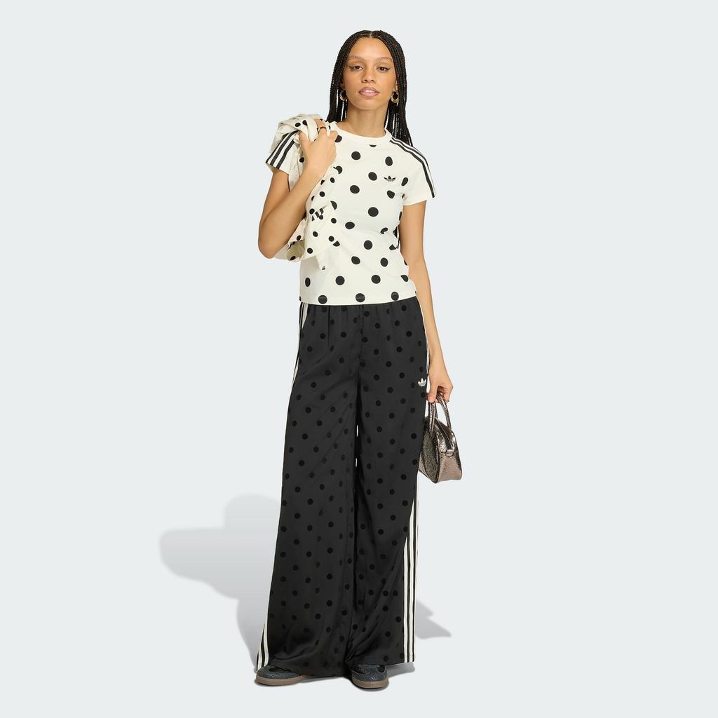Adidas Satin Polka Dot Wide Leg Pants - Black / Kv1169
