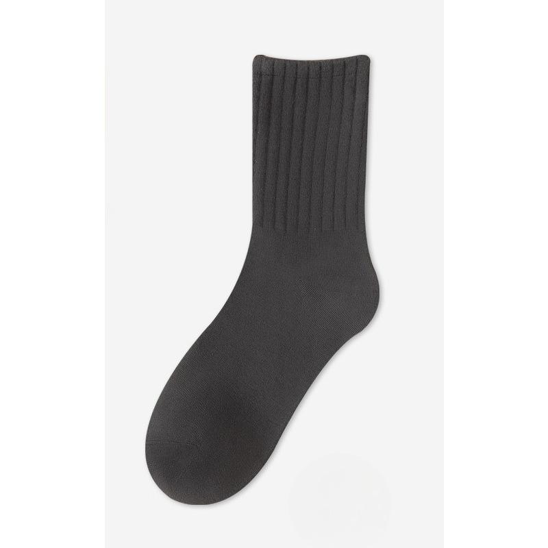 Women's Winter Cotton Socks for Warmth, Wide-mouthed Milk Tea Solid Color Women's Socks, Combed Cotton High-top Cotton Socks
