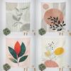 Ins Style Abstract Plant Illustration Tapestry Morandi Bedroom Decorative Cloth Cafe Art Background Wall Cloth