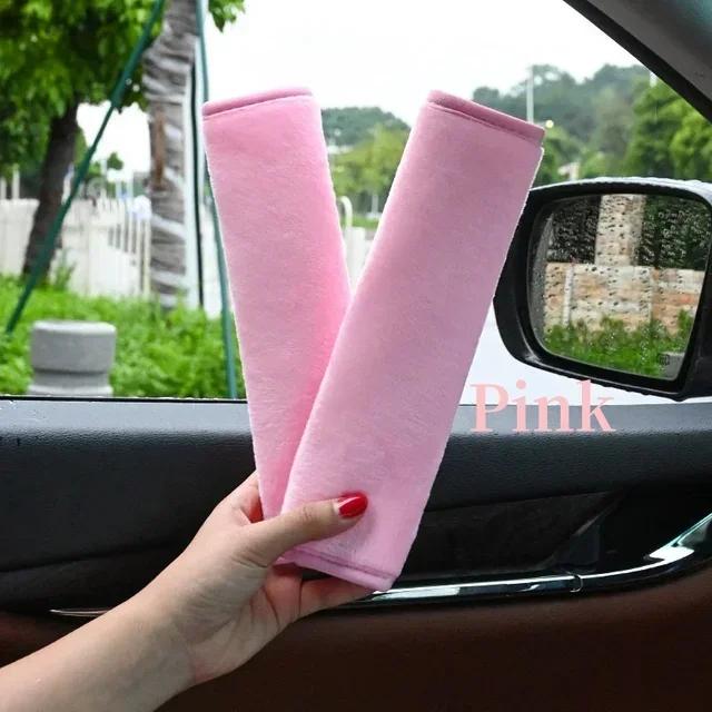 

2/4Pcs Car Interior Soft Plush Shoulder Pads Anti Strangulation Bumper Belt Comfortable Seat Belt Cover Car Accessories