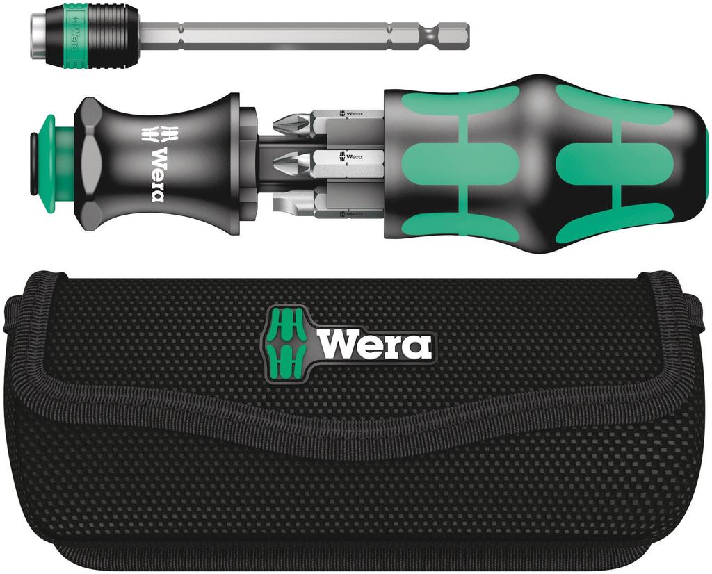 WERA Driver Bit Set with and Pozi Screwdrivers 7-Piece Handles, Phillips, Flathead, (Product Code 051021)