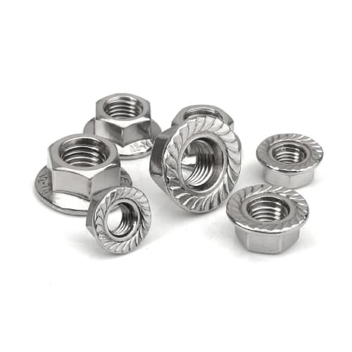 Set of 20 Hex Flange Nuts, M3, M4, M5, M6, M8, M10, 304 Stainless Steel Hex Flange Nuts, Lock Nuts (M6-50)