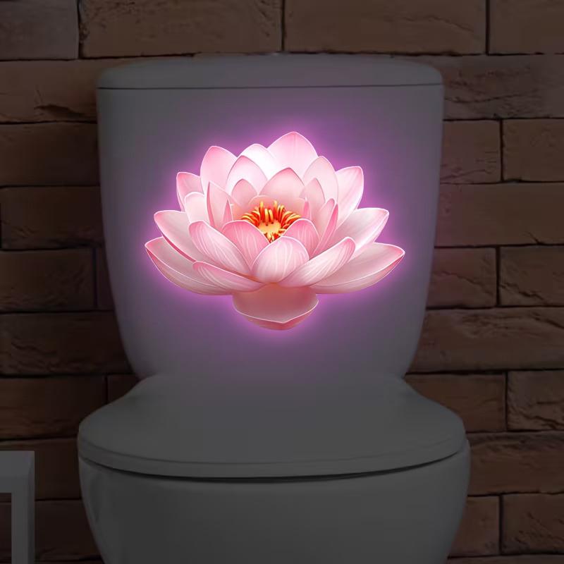 Glow in the Dark Toilet Stickers Removable Self Adhesive Decals for Bathroom Night Guide and Cute Decoration A