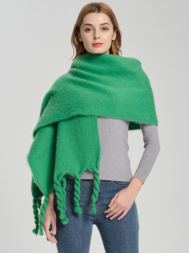 Fashion Solid  Women Scarf Winter Hijabs Tassel Imitation Cashmere Scarve Wrap Shawl Pashmina Foulard Femme Bufanda Echarpe