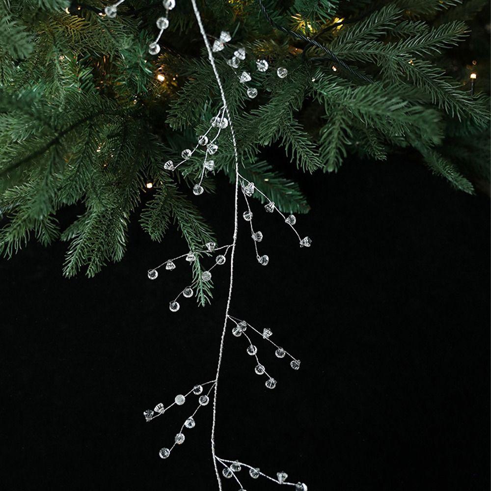 Artificial Christmas Tree Beads Chain Clear Fishing Line Pearls Chain  Party Favors