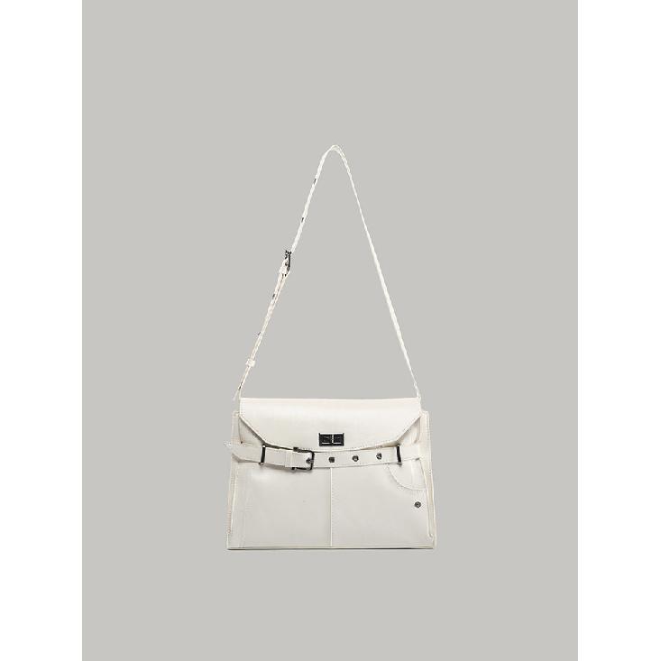 Korean-style niche high-end versatile shoulder tote bag for women, 2025 new niche retro hot girl shoulder underarm bag белый