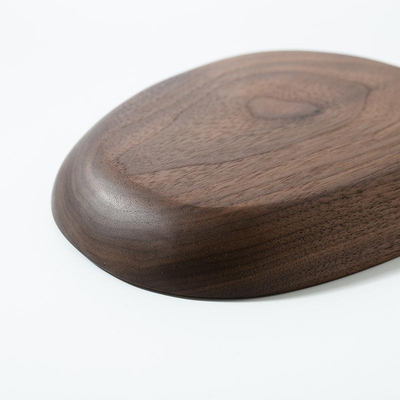 Natural Wooden Irregular Plates Black Walnut Wood Tray Cake Snack Plate Dessert Serving Tray Dishes Wood Utensils Tableware Gifts