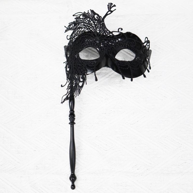 Handheld Lace Half Face Mask Carnival Party Masquerade Mystery Mask