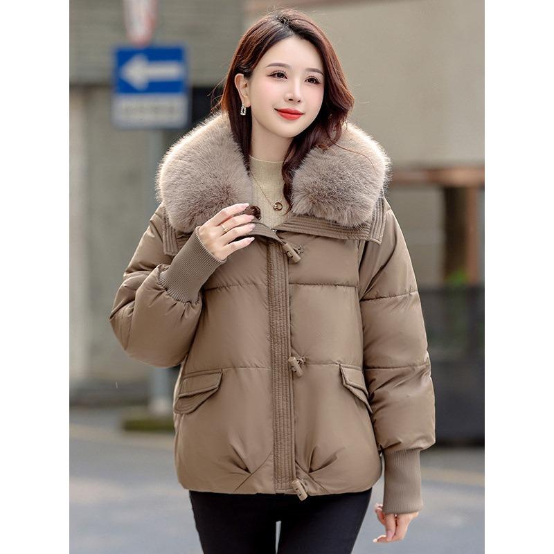 Short Down Cotton Clothes Women's Winter New Fashion Loose Maillard Big Fur Collar Thickened Warm Jacket