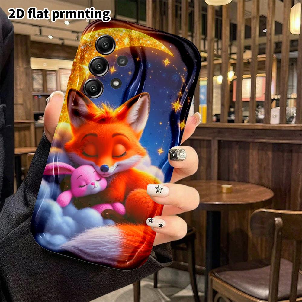 Phone case: 2D flat, suitable for Samsung Galaxy A34 A35 M05 M06 S20 S22 S21 FE Plus 5G protective case, little fox and rabbit, perfect holiday gift f