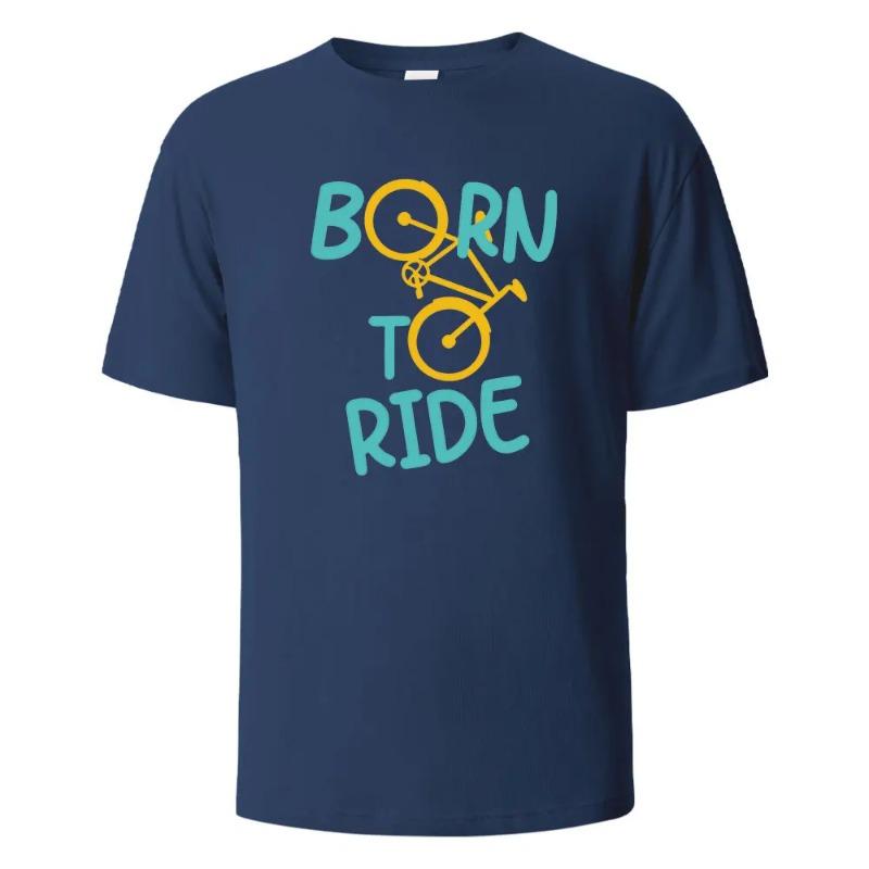 

Футболка с принтом Born To Ride Повседневные топы с коротким рукавом Летние футболки для мужчин 100% Хлопок Круглый вырез Оверсайз Уличная одежда Базовый топ S
