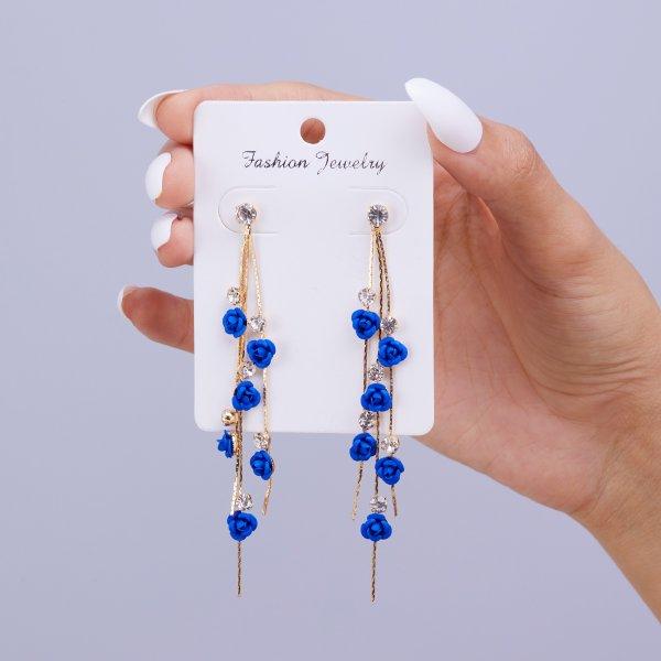 Nieuwe mode sieraden rode roos druppel oorbellen vrouwen vintage strass bloemen bungelen oorbellen bruiloften verlovingsfeest sieraden