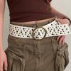 Harajuku Wide Waist Strap Y2K Metal Round Buckle Waistband Fashion Trouser Dress Belts