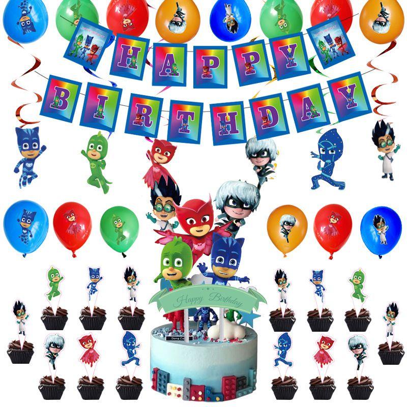 Pj Masks Theme Birthday Party Supplies With Cheerful Decor And Festive Tableware