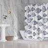 1Pc Minimalist Blue Fish Pattern Shower Curtain, Machine Washable Polyester, Suitable For Bathroom Decor.