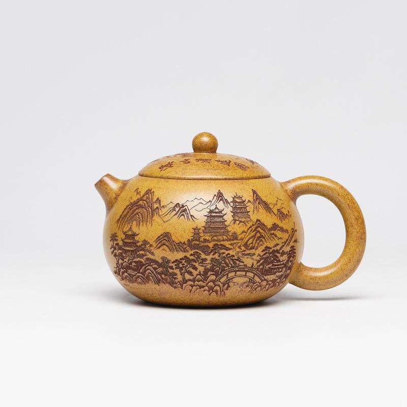 Yixing Zisha Duan Ni Xi Shi Handmade Large Teapot Tea Set Gift