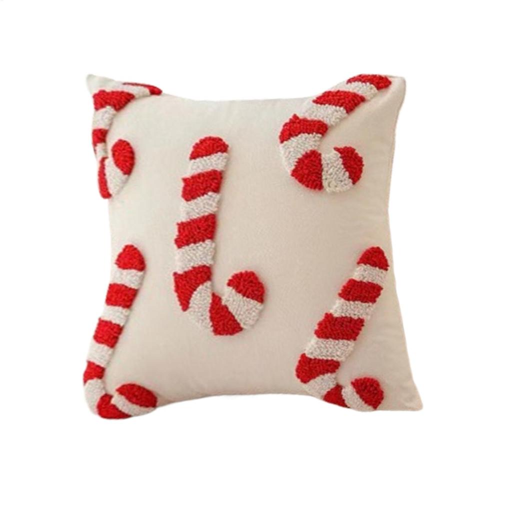Christmas Cane Sugar Pillow Cover Zipper Closure Decorative Living Room Car Office Pillowcase 2026 Xmas Navidad Party Supplies