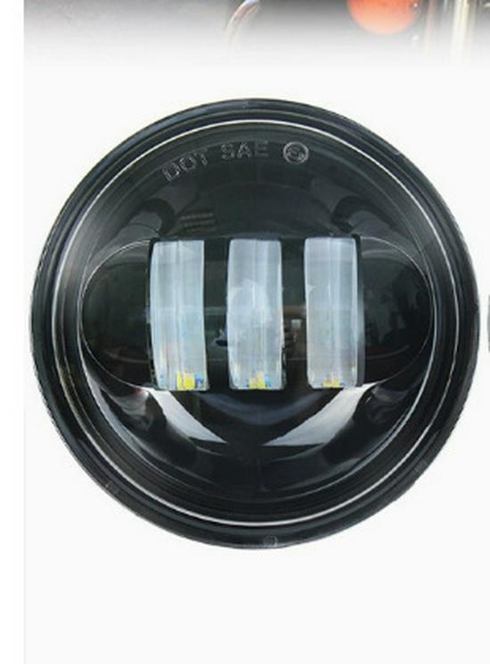 

4.5-Inch 30W Black Fog Light for Harley Davidson: Modified Steering Auxiliary Side Light (No Angel Eyes)