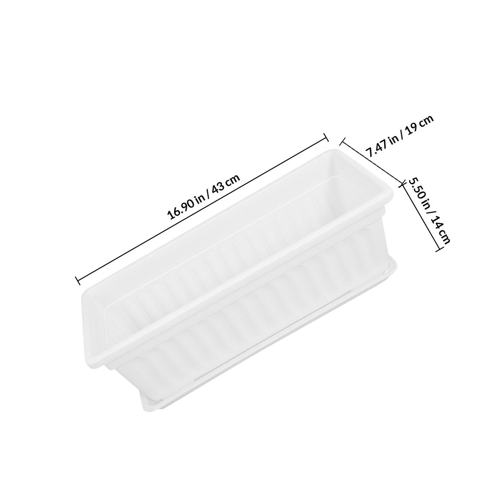 2Pcs Plastic Vegetable Planter Boxes Rectangular Flower Pots Balcony Gardening Indoor Outdoor Plant Pots Planter Box