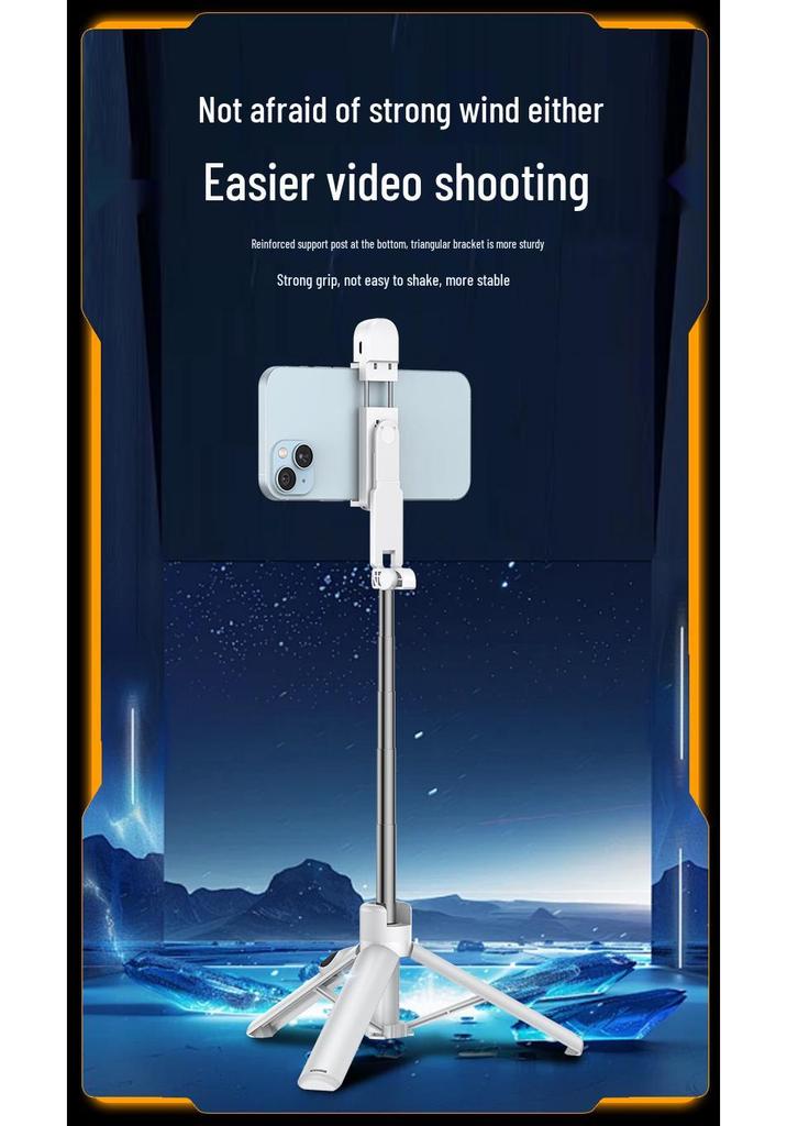 M17 Anti-Wackel Selfie-Stick mit zwei Fülllichtern und tragbarem Stativ für vertikale Aufnahmen und Live-Streaming.