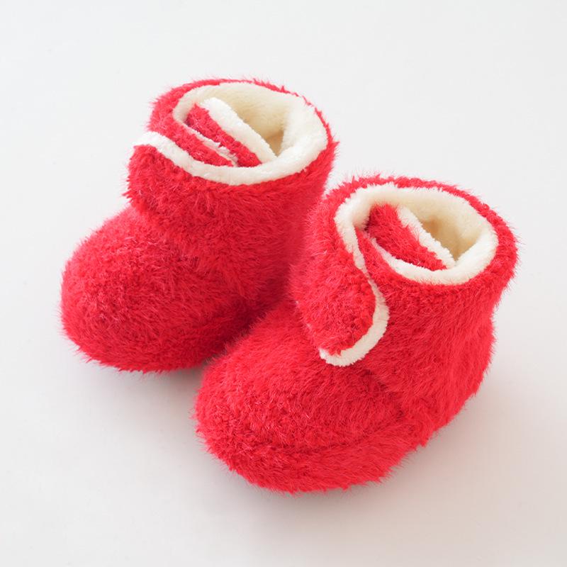 First Walker Soft Sole Non-Slip Baby Shoes & Socks - Thickened for Warmth, Solid Color, Perfect for Autumn/Winter, Newborn to Toddler Floorsocks