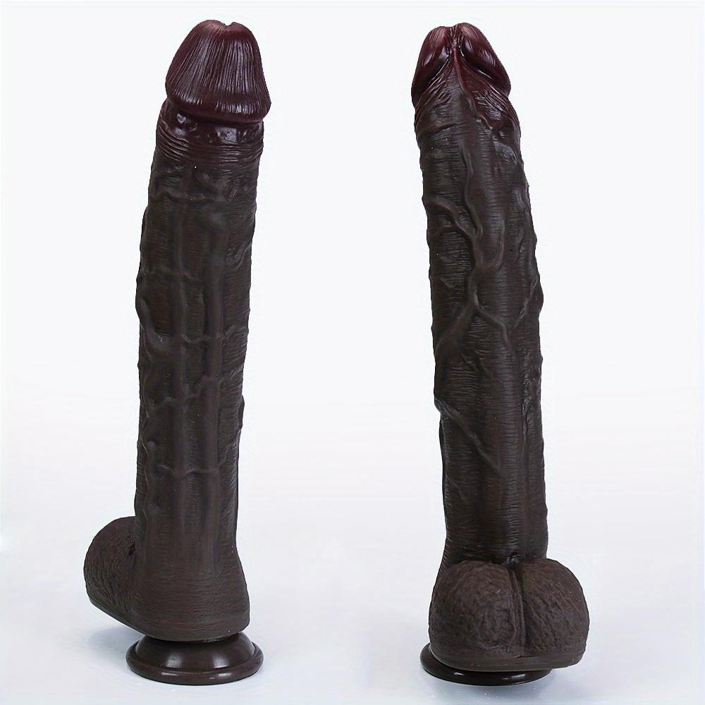 13.18 Inch Realistic Liquid Silicone Dildo with Strong Suction Cup, Soft Flexible Body-Safe Silicone, Waterproof, Discreet Packaging
