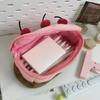 Cute Plush Cherry Cake Pen Bag Exquisite Storage Large Capacity