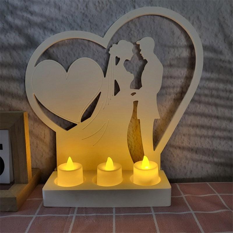 3D Candlestick Silicone Mold Couple Love Heart Candle Base Molds Gypsum Candle Holder Mould Home Decorations Moulds
