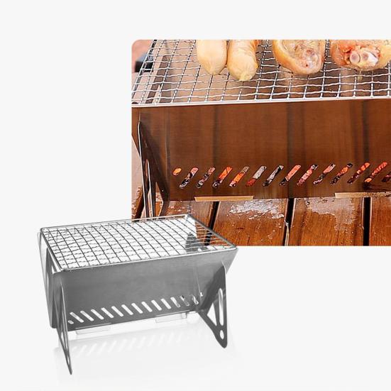 Zusammenklappbares, vielseitiges Outdoor-Kochset aus Edelstahl zum Grillen, Camping, Reisen