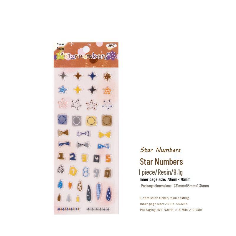 

Sugar Poem 3D Shaker Stickers: Warm & Cute Creative Journal Collage Accessories