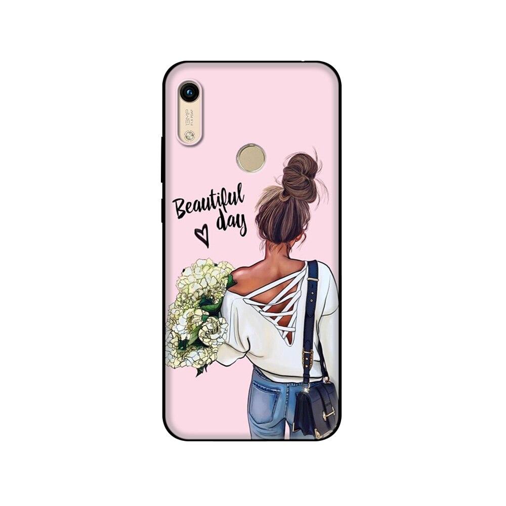 Für Honor 8A Hülle Für huawei Honor 8A prime Hülle Silikon TPU Rückseite Handyhülle schwarze TPU Hüllepink Anime Weltraum Auto