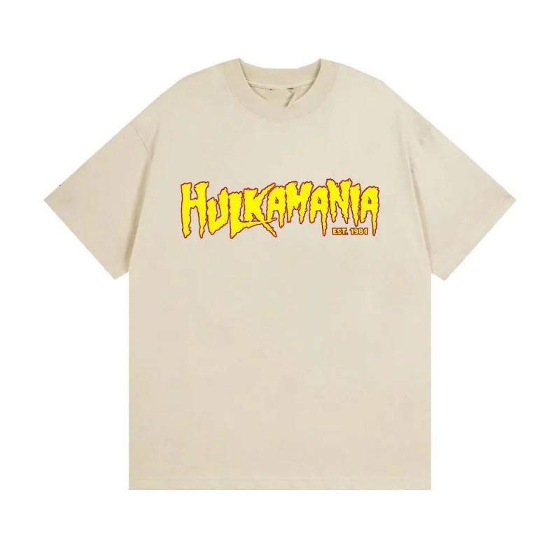 Mens Cotton Graphic Tee Hulk Hogan Tribute Streetwear Short Sleeve T-Shirt Casual Wear
