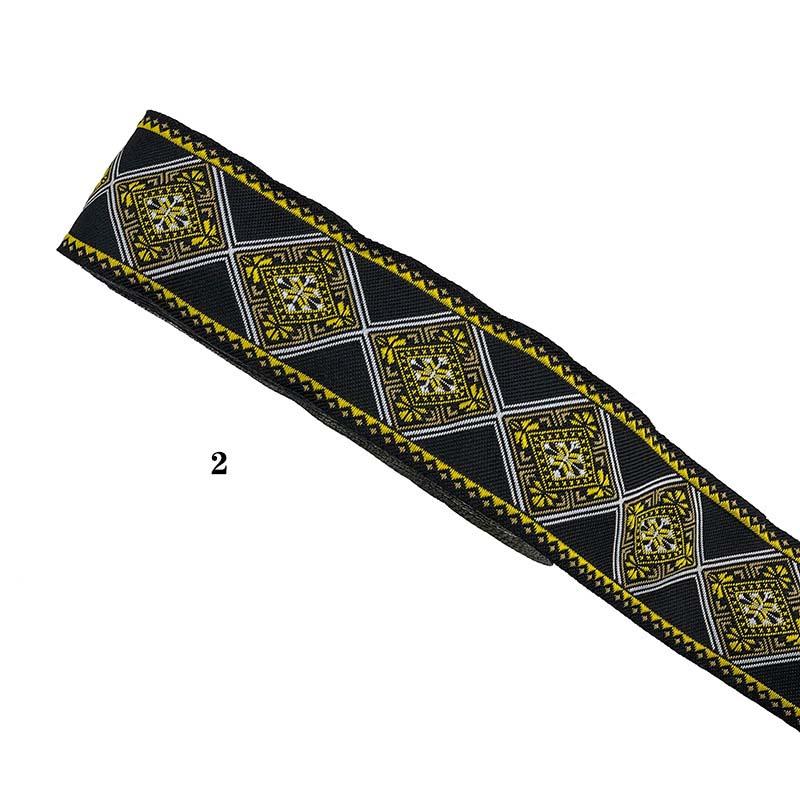 Cinta de Pasamanería Bordada Jacquard de Encaje Étnico para Adorno de Borde de Cuello de Vestimenta de Ropa Nacional Tradicional de Bricolaje de 5 cm