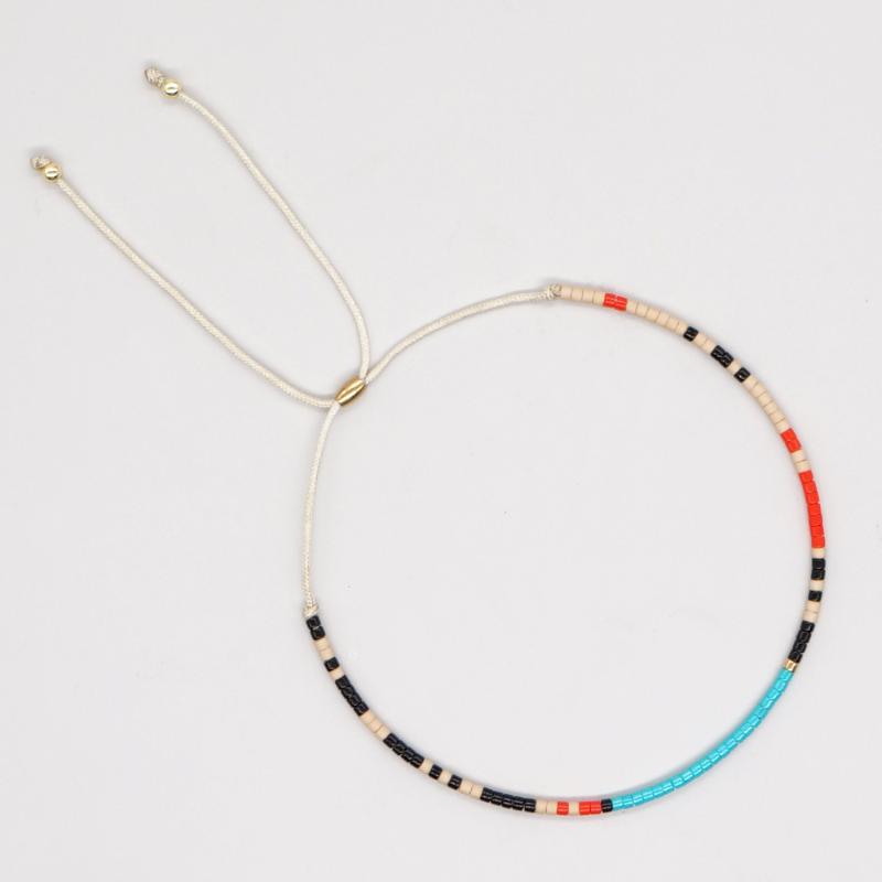 Colorful Boho Handmade Beaded Bracelets Seed Bead Stackable Strand Friendship Bracelet Summer Beach Vacation Jewelry Gift