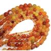 Cuentas sueltas de piedras preciosas naturales, cuentas de ágata a rayas naranjas, tamaño de selección DIY 4/6/8/10mm, fabricación de joyas