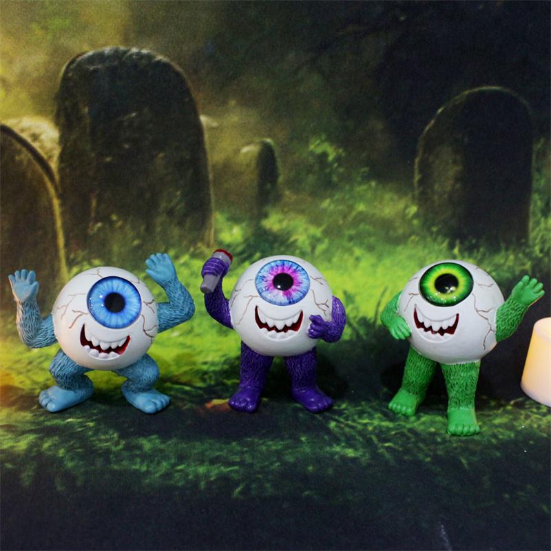 3 STÜCKE Bunte Augapfel Kleine Monster Ornamente Schreibtischdekoration Ornamente Niedliche Harzpuppen Wohnzimmer Heimdekor Accessoires