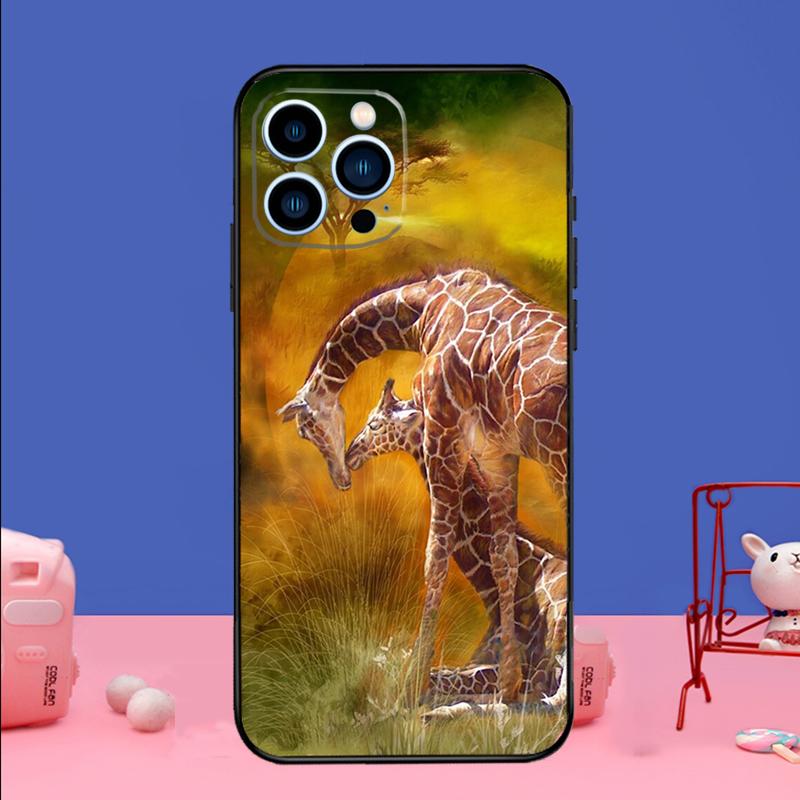 Cute Cartoon Giraffe Phone Case For iPhone 17 Air 16 15 14 11 12 13 Pro Max 13 mini 15 16 Plus 16e Bumper Cover