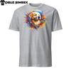 Colorful Golden Retriever T-Shirt Unique Dog Design with Vibrant Paint Splashes
