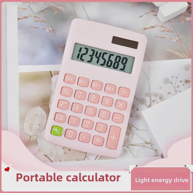 Colorful Solar-Powered Mini Calculator for Exams and Office