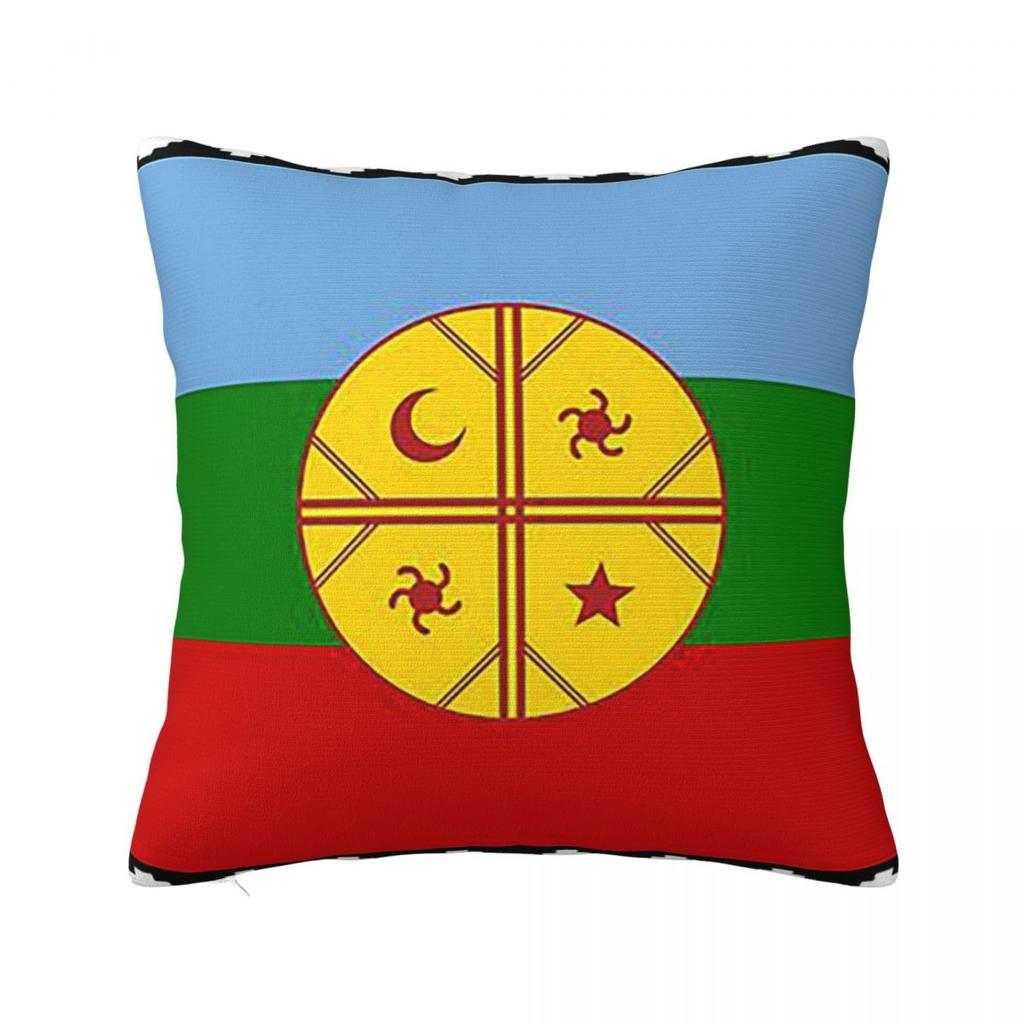 Flag Of The Mapuches Bandera Mapuche Square Pillowcase Pillow Cover Polyester Cushion Decor Comfort Throw Pillow for Home Sofa