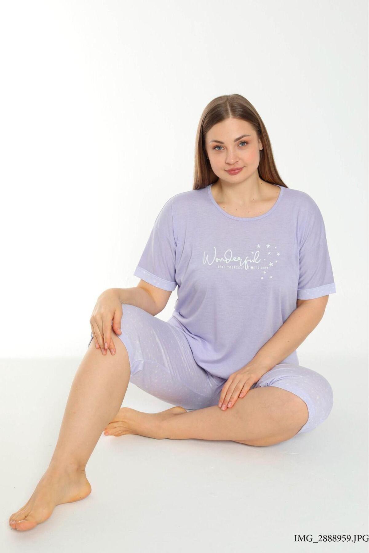 

Women s Style Plus Size Pajama Set Big Size Short Sleeve Capri Pajama Set