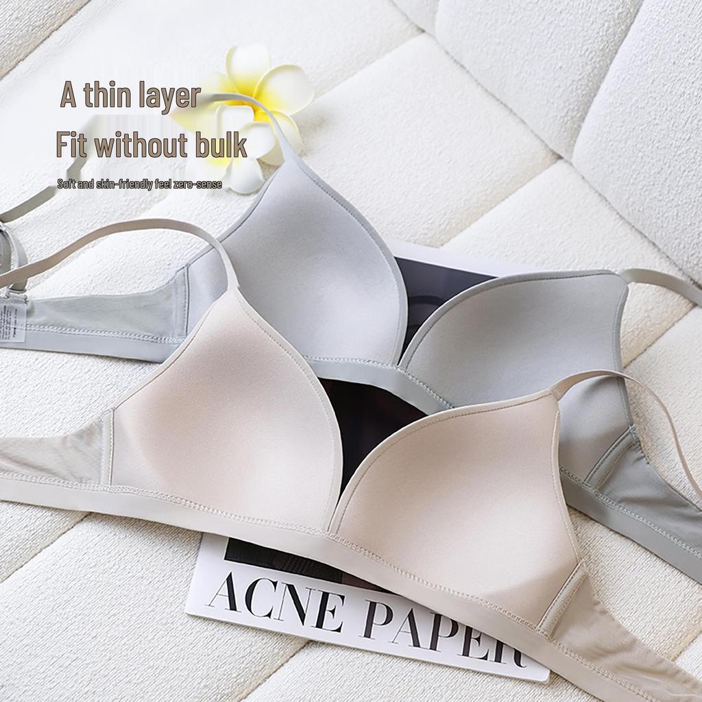 Seamless French Triangle Wireless Bra - Women's Comfortable & Thin Cup Design