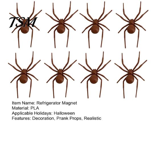 Scary Fake Spider 1/4/8Pcs 3D Refrigerator Magnet for Halloween, Black Decorations Magnetic Decoration, Halloween Prank Props, Party Favors