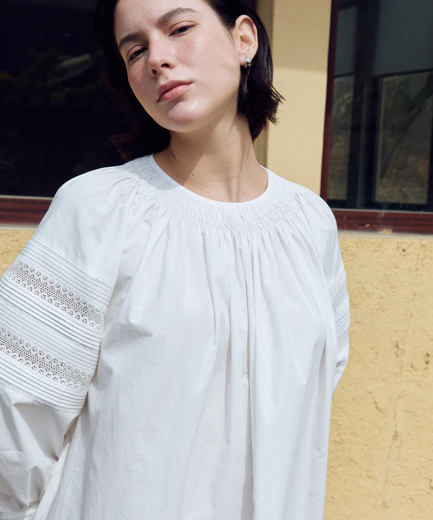 FRITUR Rosie Pintuck Dress White_F262Op06