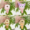 Charming Fluffy Animal Plush Ice Cream Bear Bag Charm Keychain Soft Decorative Toy
