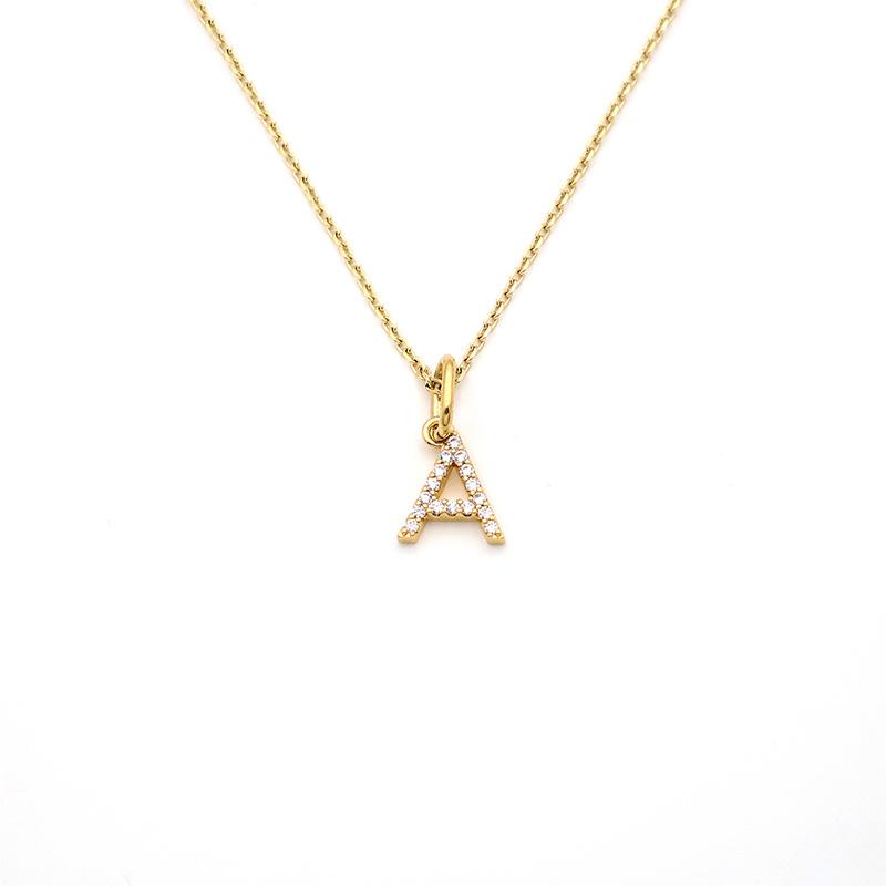 Jewelry Stainless Steel Full Diamond 26 English Letters Pendant Necklace Female Niche High-End Sense Collarbone Chain Does Not Fade