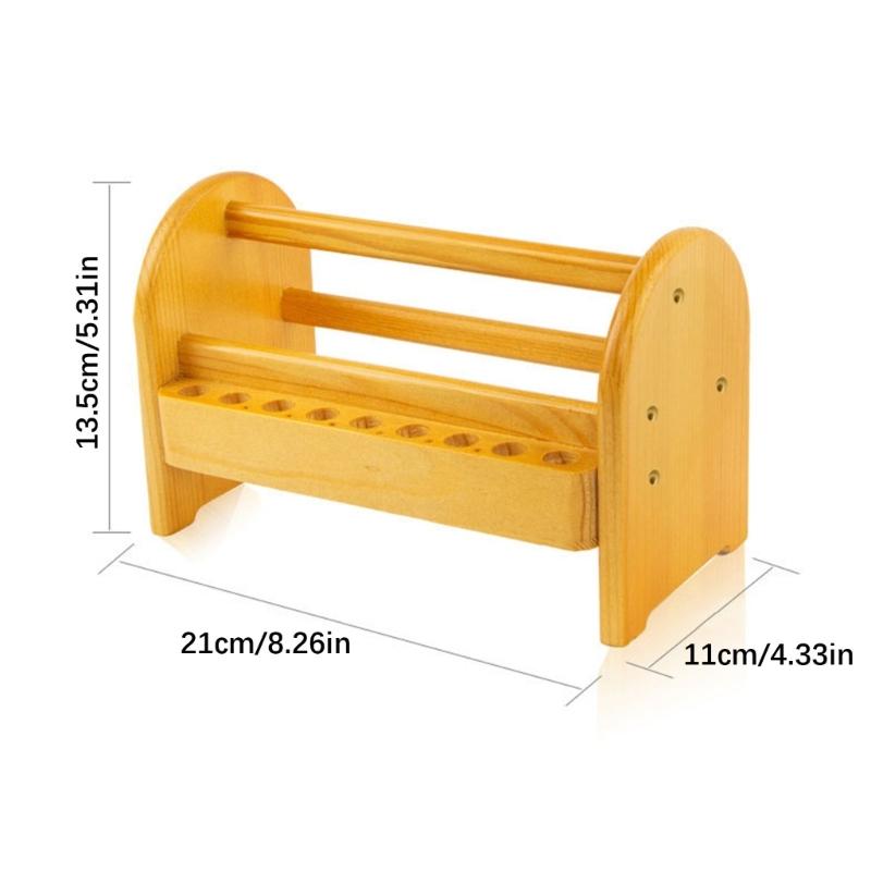 Natural Wood Eyewear Tool Organizers Sturdy Multi Layer Storage Shelf for Workshop and Office Accessories
