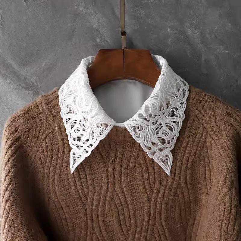 Perfect Match Handmade White Fake Collar For Women Lapel Shirt Detachable Collar Sweater Suits Removable Half Shirt False Collar Neck Ties