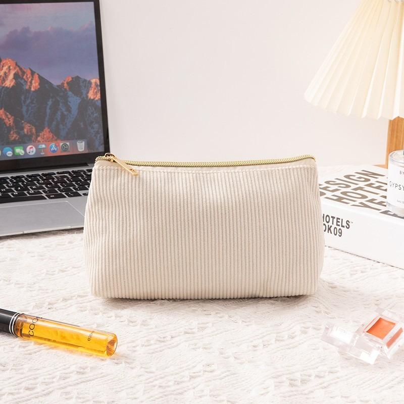 New Corduroy Cosmetic Bag Women Large Capacity Makeup Bag Makeup Brush Case Travel Organizer Toiletry Bag Student Pencil Case