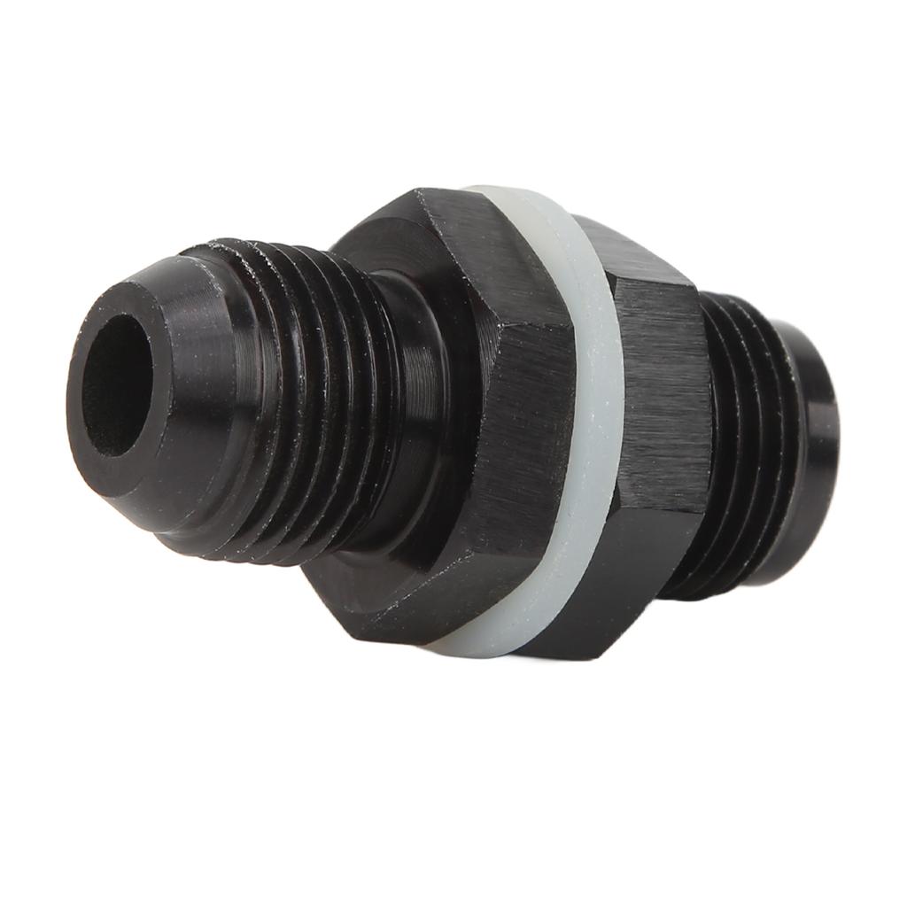 Fuel Cell Bulkhead Fitting with PTFE Washer Black Anodized 6061‑T6 Aluminum Alloy Connector for Most Fluid